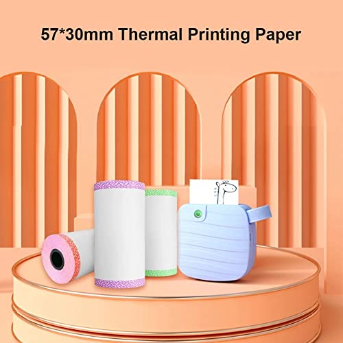 WERTGHJ 12 Roll Printable Sticker Paper Direct Thermal with Self-Adhesive 57x30mm for Paperang P1/P2 Pocket Printer