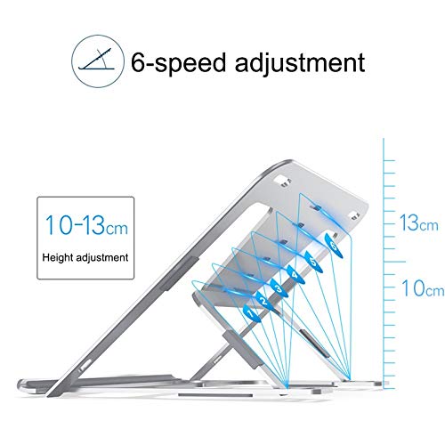 RVCSJAY Folding Portable Laptop Stand Angle/Height Adjustable Aluminum Alloy Notebook Computer Bracket Heat Dissipation