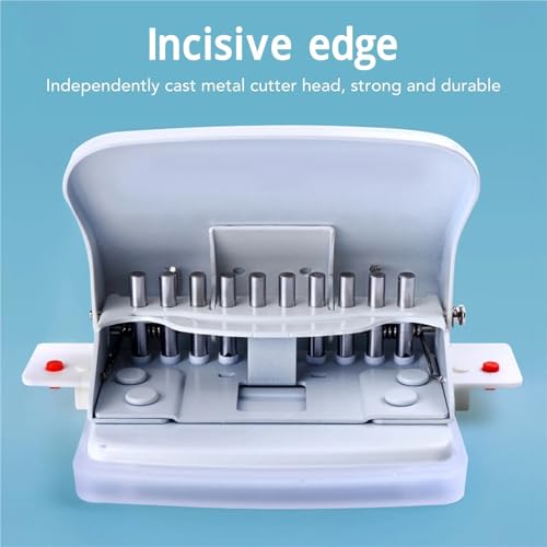 Binding Machine, Paper Binding Machine Handheld Portable Spiral Binder A4 A5 A6 A7 Coil Book Round Hole Puncher School Home Light Blue