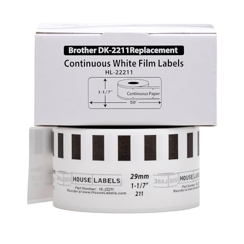 HouseLabels Compatible with Brother DK-2211, 1-1/7" x 50'