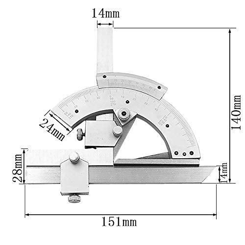 TEOYETTSF Removable Angle Gauge Universal Bevel Protractor Precision Angle Measuring Finder Ruler Tool Inner Outer Parts Measuring Tools