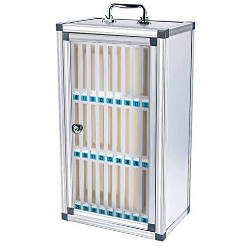 SDVantage Slot Box,Storage Box,Office Storage,Lock Box Phone,Key Lock,Phones Holder Storage Box,Wall-Mounted,Silver-36Slots