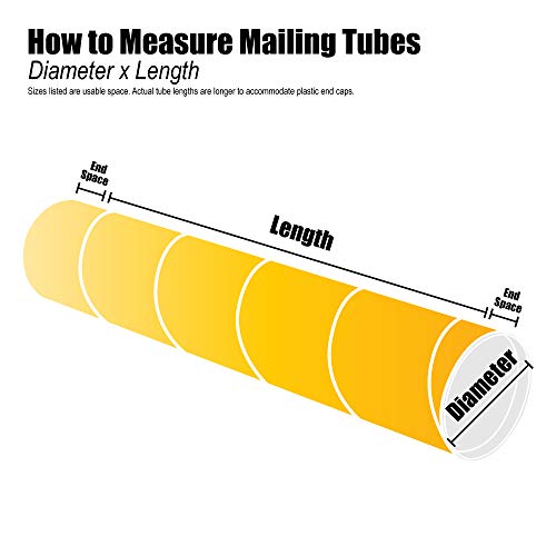 Top Pack Supply Mailing Tubes with Caps, 3" x 42", Kraft (Pack of 24)