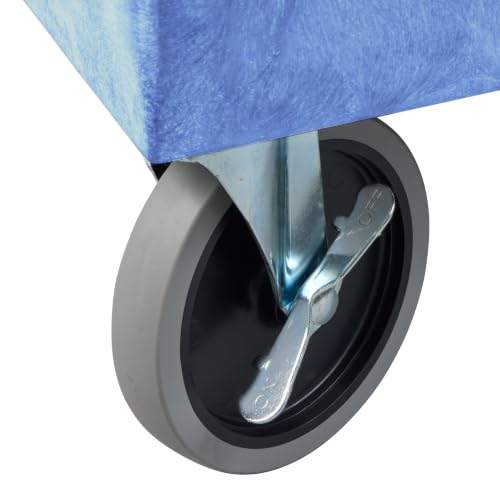 Luxor Three Shelf Heavy Duty High Capacity Tub Cart with Handle - 18"D x 35.25"W x 37.25"H, Plastic, Blue