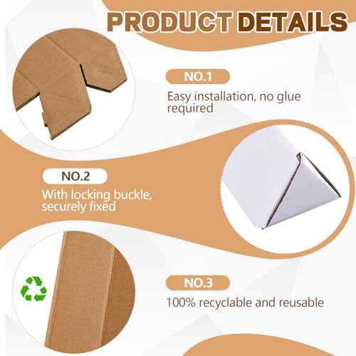 Tatuo 50 Pcs Triangle Mailing Shipping Tubes Corrugated Cardboard Box Poster Tube for Protecting, Shipping, Mailing and Storage of Artwork, Crafts, Long Art Holder(18.25" L X 3" w X 3" h,White)