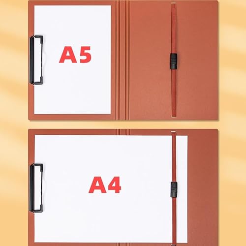 Filing Envelopes 5 Pcs A5A4 Foldable Folder Multifunctional Horizontal Writing Pad Business Information Organization Folder Plastic Folders(Brown)