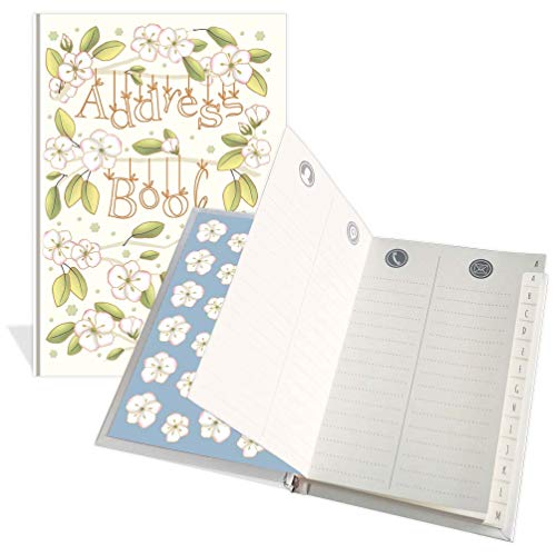 Luxury Pocket Address Book - Anemone Design- 104 Pages - Size 91mm x 130mm