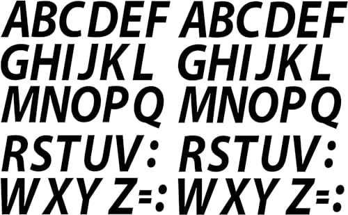 A - Z Reflective Black Alphabet Letters Stickers Vinyl Decals (2 Sets) Choose Size from 1" to 12" (610-R) (8")