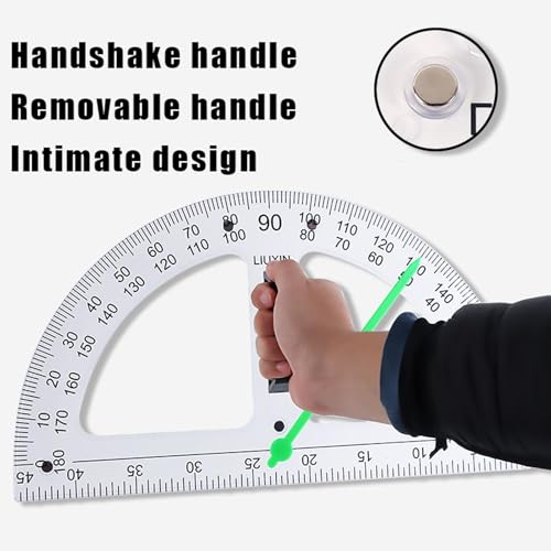 Magnetic Geometry Tool, School Supplies Protractor Compass Set, Teacher Multi Purpose Math Teaching Aids, Protractor Set, Magnetic Function May Vary with Blackboard Surface
