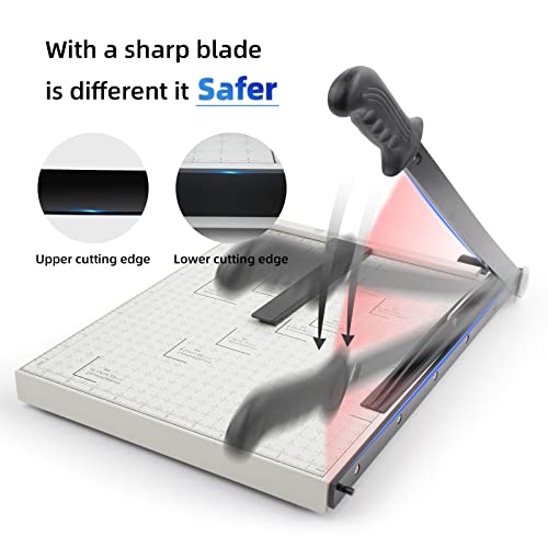 ZEQUAN B4 15" Heavy Duty Paper Cutter, Metal Base, Safety Lock, 10-Sheet