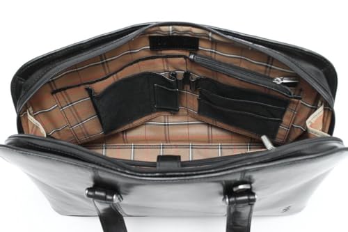 Tony Perotti Italian Leather Womens Fashion Zip-Around Top Handle Laptop Business Shoulder Tote Brief Bag