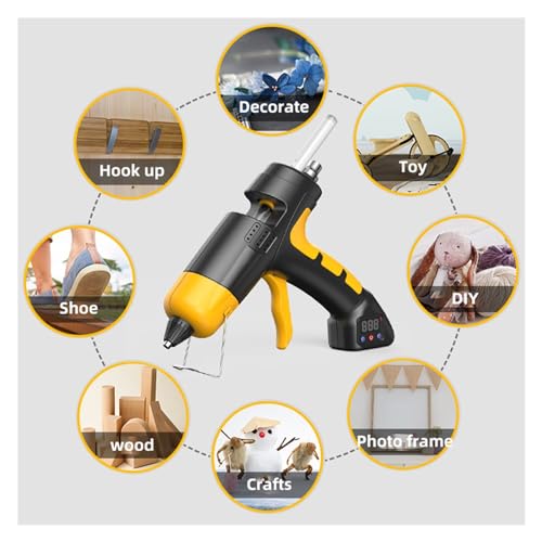 Hot Glue Gun, Hot Silicone Gun, Melt Glue With Cordless Lithium Battery, 60w, Digital Display, Adjustable Temperature, Use, 7mm Rod, Rep Tool,cordless hot glue gun(Set-2)