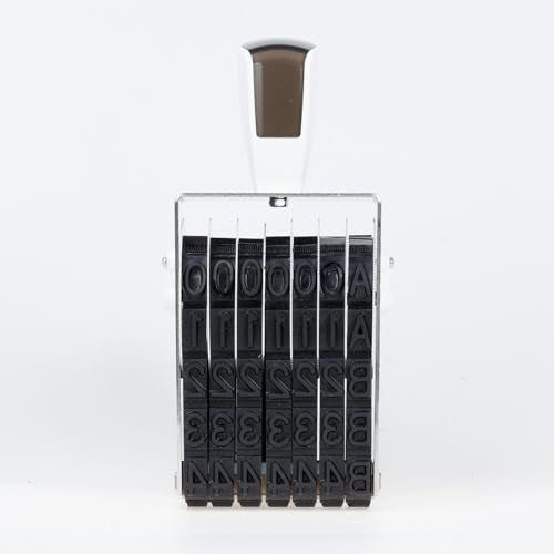 BS-17.5H80W12L Custom Rotating Oil Resistant Rubber Stamp, Fully Customizable, Stamping on Metal, Plastics, or Glossy Paper, Letter Size 0.69 inch (17.5mm), Width 3.15 inch, 12 Rows, Made in Japan