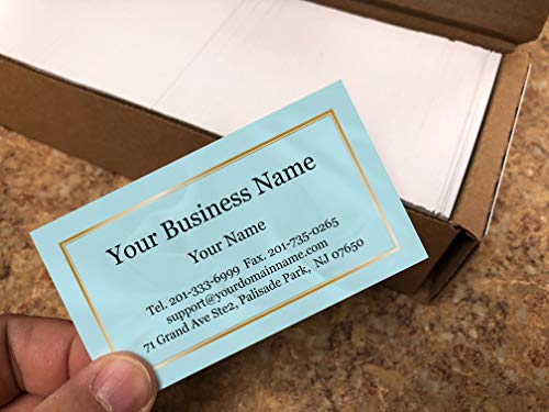 Impactonlineprinting Custom Business Cards, Available (250pcs to 2,500pcs), Full Color 2 Sides Printing - Modern Teal Image - 16pt Cover (350gsm - Thick Paper) Made in the USA