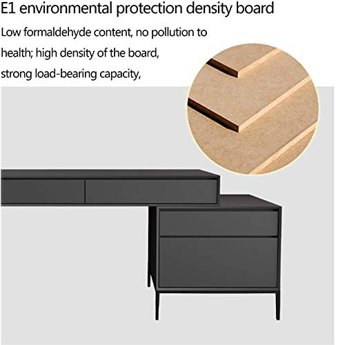 Computer Desk Home Desk with Drawers Gaming Industrial Computer Desk Bedroom Convenient Storage Multiple (Gray) 160 75 75cm
