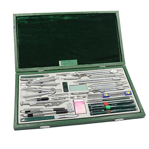 Compass Geometry Tool 30 Piece Compass Set Math Geometry Tool Set with Lead Refill Protractor, Multifunctional for School Home and Office Tools Drafting Tools Geometry Tool Set