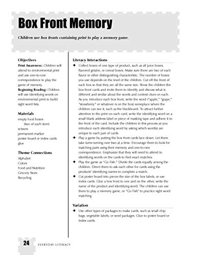Everyday Literacy: Environmental Print Activities for Children 3 to 8