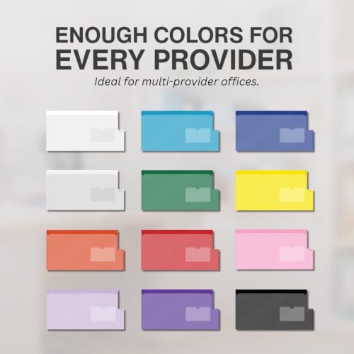 Doctor Stuff - Short Tab Vinyl Outguides, Full Front Pocket, Bottom Charge Out Slip Pocket, Plastic File Folder, Legal Size 9" x 16", Black, 50/Box