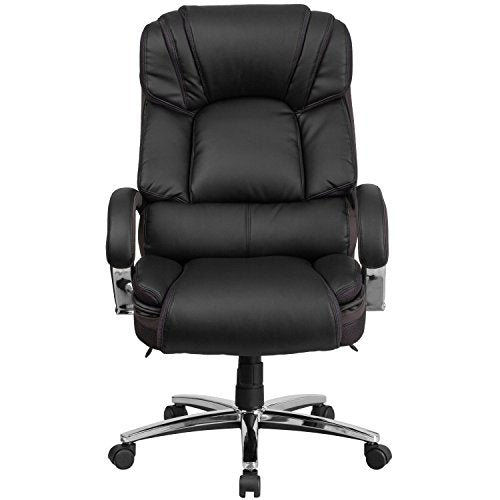 BizChair 500 lb. Big & Tall Black LeatherSoft Executive Swivel Arm Ergonomic Office Chair