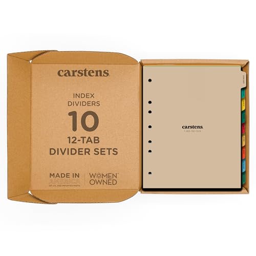 Plastic Monthly Divider Set, 21-Tab, Multi-Color, Case of 10