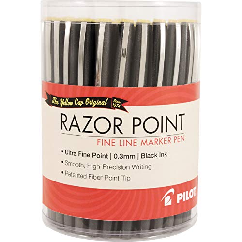 PILOT Razor Point Pens, Ultra-Fine Point 0.3mm, Black Ink, 36-Pack