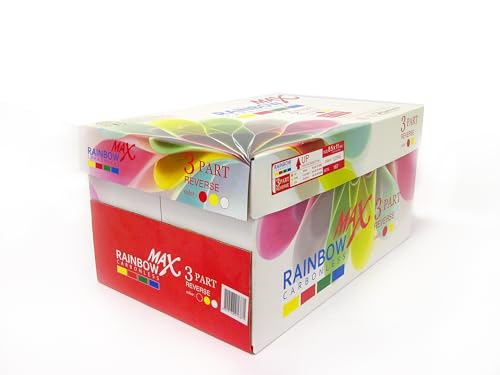 Rainbow Max Carbonless 8.5 x 11, (430950) 3-Part Reverse (Pink/Canary/White), 10 REAMS