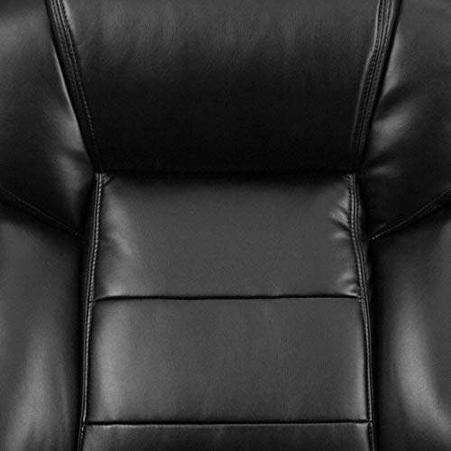 Flash Furniture Hercules Series LeatherSoft Swivel Office Chair with Loop Arms, Ergonomic High-Back Executive Chair with Padded Seat and Arms, Black