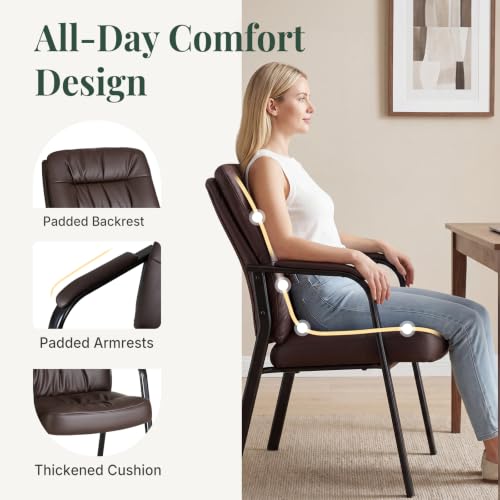 HAPPYMONT Waiting Room Chair with Padded Armrest, Reception Guest Chair