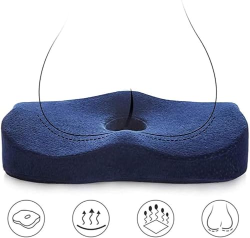 EZLQGBWKPDT Enhanced seat cushion - Anti-slip orthopedic memory coccyx pad, alleviates pain Office chair and car Relieves sciatic nerve and back