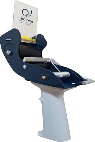 SNC-289 Pack of 12 Low Noise Carton Sealing Packaging Tape Dispensers with Safety Blade Cover; 3" Core; Fits 2" Wide Tape Rolls; Natural Rubber Roller