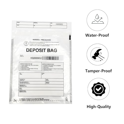 Daarcin 500pcs 9x12in Deposit Tamper Proof Bag Security Bank Pocket