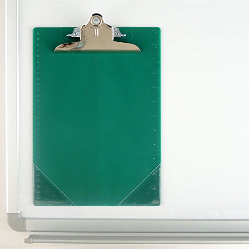 StoreSMART - Magnetic Green Clipboard with Corner Pockets and Rulers - 4-Pack - CLIPMC-G-4