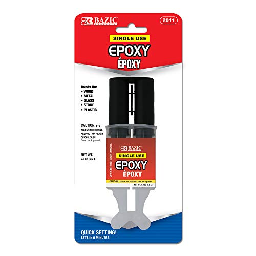 BAZIC 0.2 Oz / 5.6g Quick Setting Epoxy Glue w/Syringe Applicator (Case of 24)