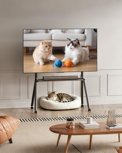 Rolling TV Stand for 42-86 Inch TVs,Mobile TV Cart Holds up to 265 lbs