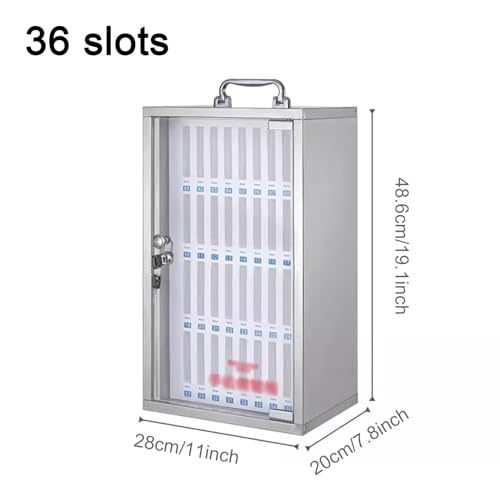 Mavcobo Pocket Chart Storage Locker Box12/24 Slots Cell Phone Cabinet Wall-Mounted Cell Phones Storage Cabinet for Classroom Office Gym(36 Slots)