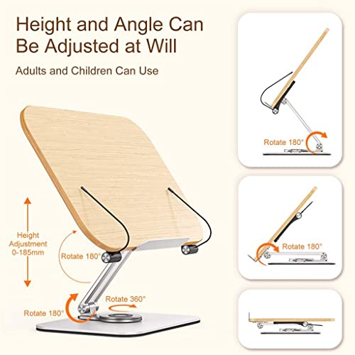 CVXSDFI 360 Rotating Book Stand Read Holder Foldable Aluminum Alloy Notebook Support Home Study