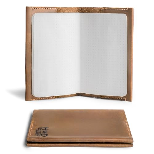 Hide & Drink, Pocket-Sized Memo Books Cover Compatible with Field Notes (3.5 x 5.5 in.) Journal Case with Card Slot, Refillable Travelers Notebook, Full Grain Leather, Handmade, Single Malt Mahogany