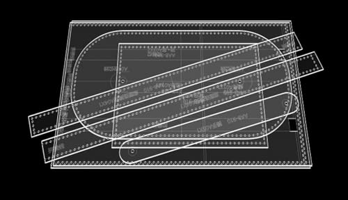 YJIUYUANQ Acrylic Stencil Storage Bag Pattern Transparent Stencil Leather Making Templates 21x15x11cm