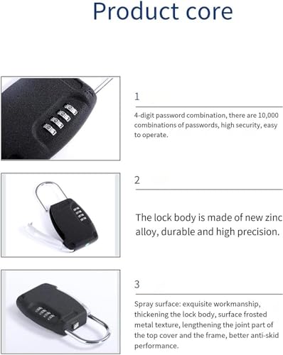 CHIPEL Key Storage Lock Box Padlock Key Storage Safety Box Lock Wall Mount Indoor and Outdoor 4 Digit Waterproof Padlock
