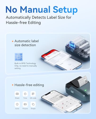 NIIMBOT B1 Label Maker, 2Inch Bluetooth Label Printer for Home, Blue