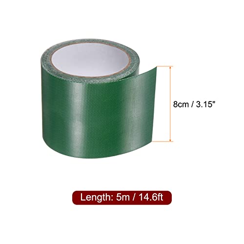 VGGBNG Waterproof Repair Tape for Awning, Multi-Purpose Tarpaulin 3.15" x14.6ft Universal Awning Cloth for Crafts Home Improvement Outdoor, Dark Green