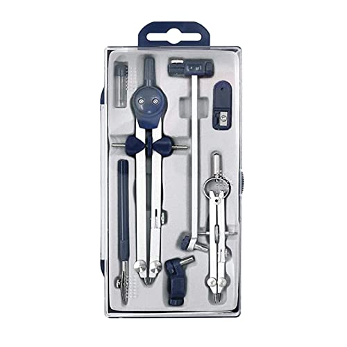 DUHTFCY Geometry Set Stainless Steel Multifunctional Drafting Drawing Compass Math Geometry 7pcs/Set Circles Tool Durable Stationery Supplies Compass Set