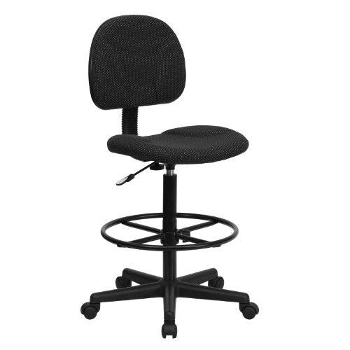 Flash Furniture Fabric Adjustable Drafting Chair, Black