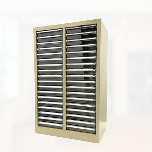 Yokoma Office Document Cabinet 36 Small Transparent Drawers Vertical Home File Storage Cabinet Paper Organizer for Document Filing