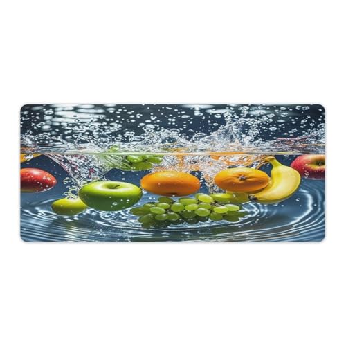Various Fruit Locked Edge Desk Mat & Mouse Pad Premium Rubber Desk Protector Large Size for Laptop/Keyboard Multi-Size Optional for Home Office Internet Cafe