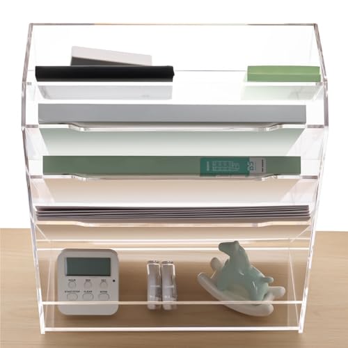 Desk File Organizer, Document Holder, Paper, File Tray, Office Organizer, 5 Compartment