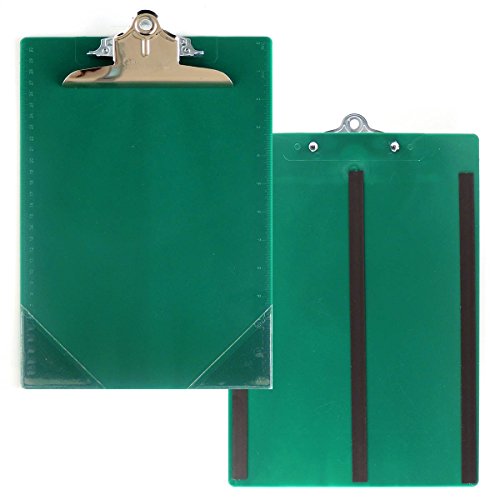 StoreSMART - Magnetic Green Clipboard with Corner Pockets and Rulers - 4-Pack - CLIPMC-G-4