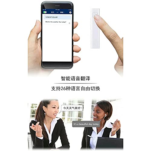 USZWBY Smart Voice Translation Headset Stereo Mini Languages Translator Headphone(Black)