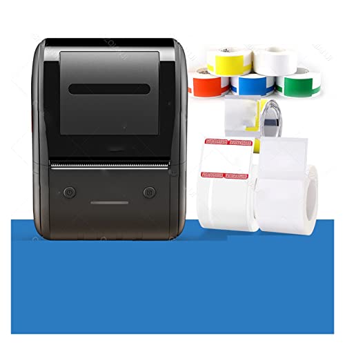 MKJGGII Label Printer Thermal 48mm Print Width Labeller Maker Paper Sticker Cable Tag Jewellery Printing(and 4 Label)