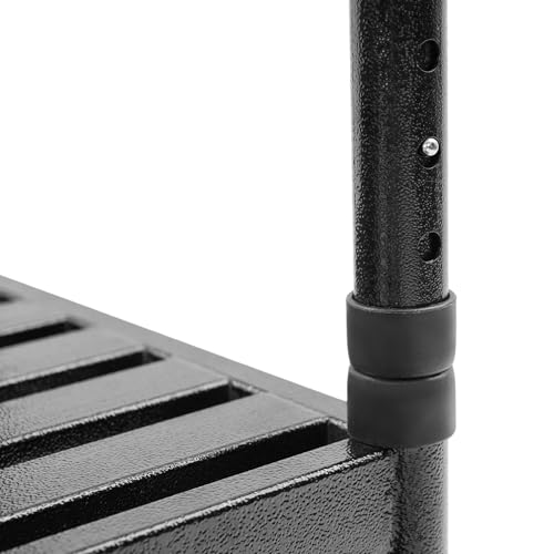 2-Step Stool with Handle, Adjustable Handrail and Non-Slip Platform, Heavy Duty Carbon Steel Step Stool for High Beds, Bathtub, Kitchen, Car Indoor Outdoor Use (Black)